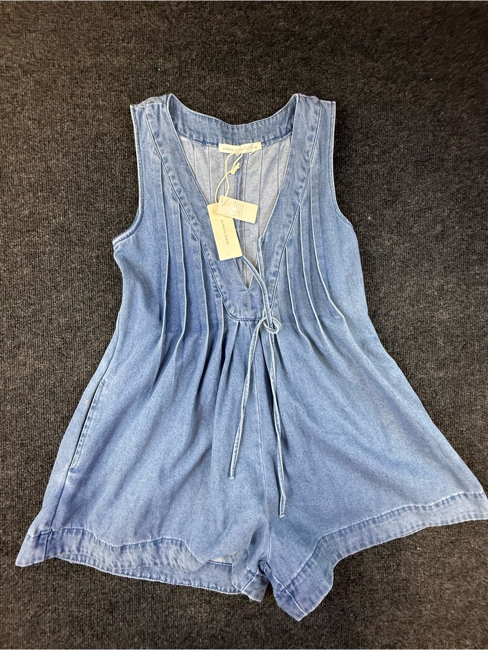 Light Blue Denim One-Piece Romper Altar’d State